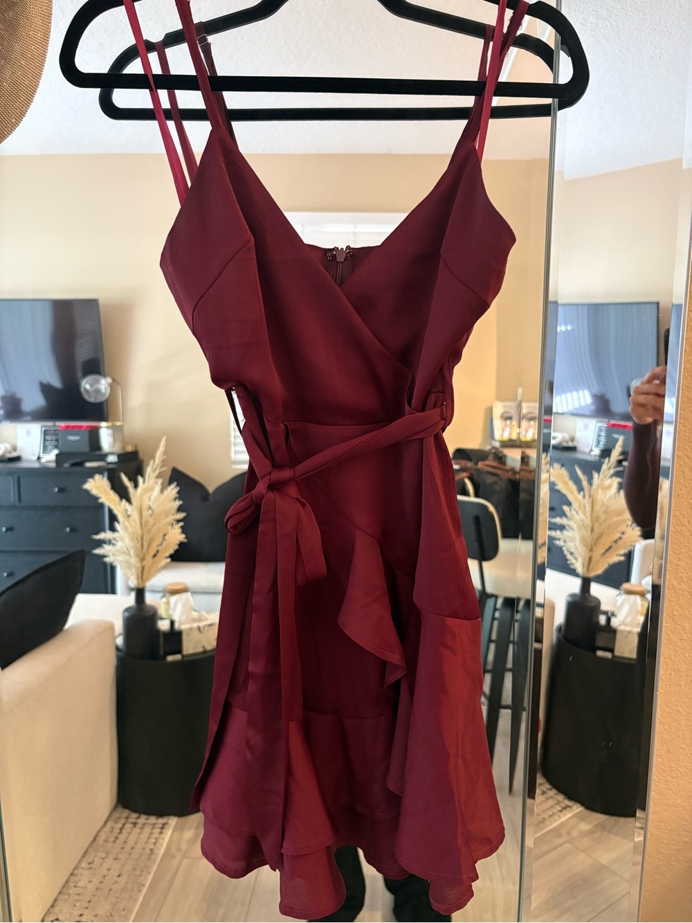 Hello Molly toy tea cups dress in Wine Red